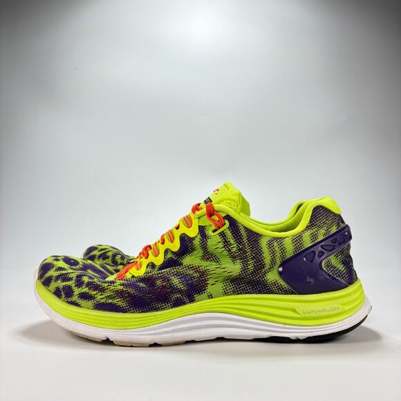 Nike Lunarglide+ 5 Neon Green Purple Running Shoes 629484-991 Women's Size 8.5 - Picture 4 of 10